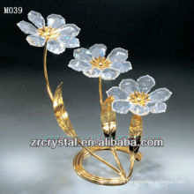 Кристалл K9 цветок с золотым покрытием